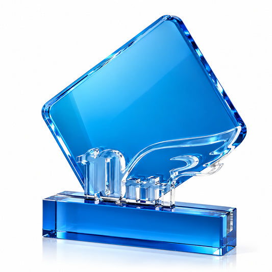 Academic Tribute | Custom Blue Crystal Teacher Recognition Award