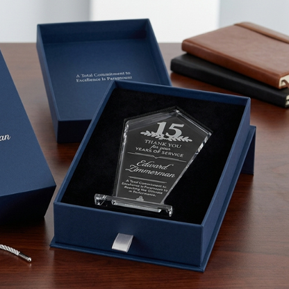 Engraved Pentagon Crystal Award