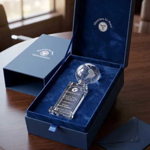 Personalized Cordova Globe Crystal Award Trophy