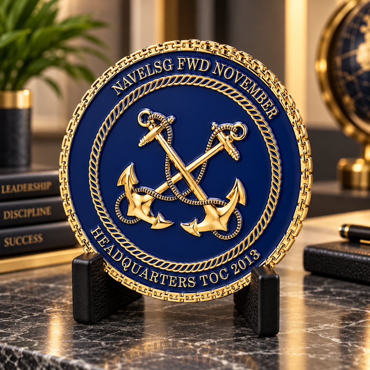 Navy Gold | Custom Navy Challenge Coin Gold Naval Command Recognition