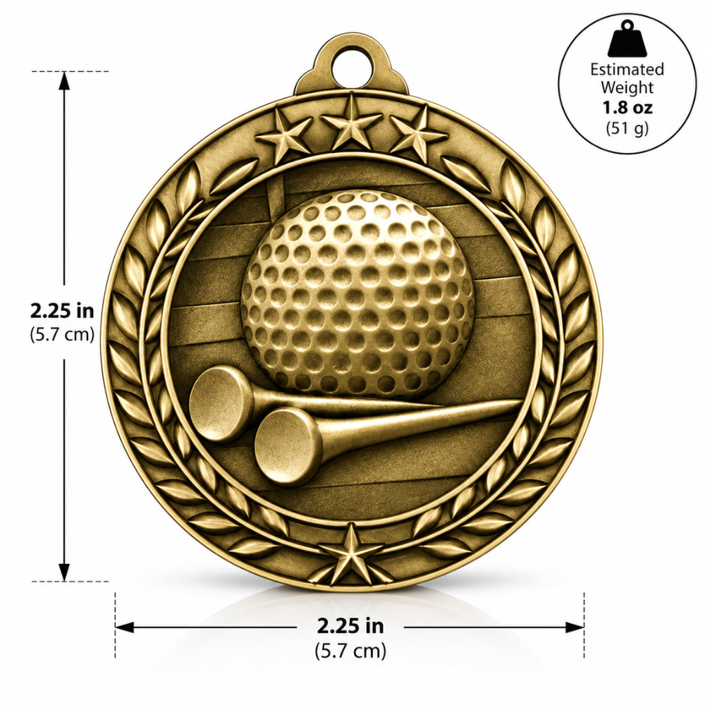 Large Star | Custom Golf Medal for Tournament Achievement