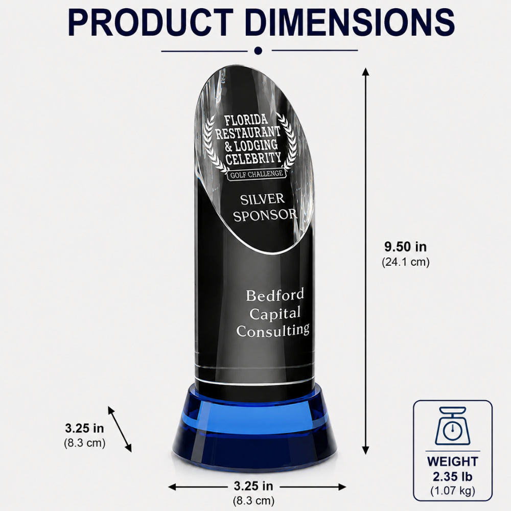 Vinton Indigo | Trophées en cristal personnalisés noirs