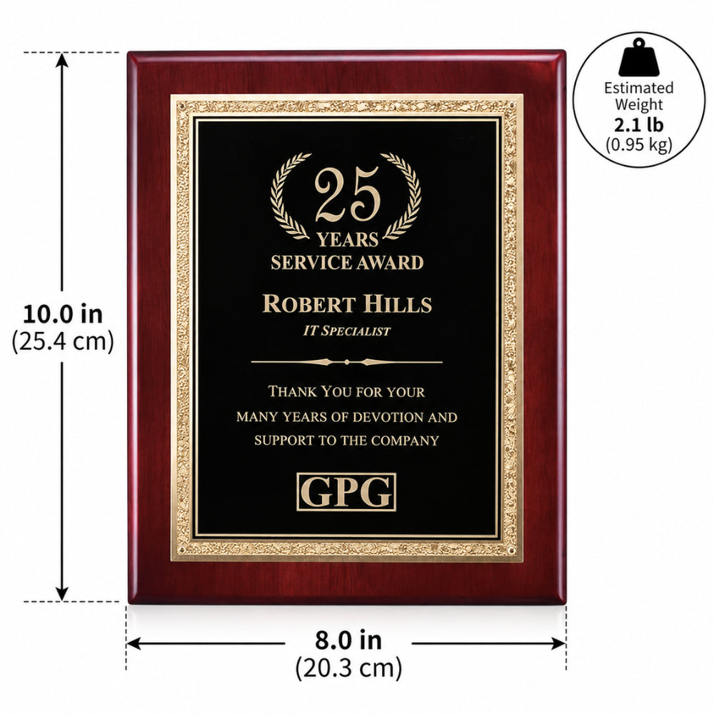 Gemstone Rosewood | Custom Executive Recognition Plaque
