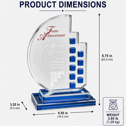 Cristal Azure Moon | Trophée gravé de reconnaissance