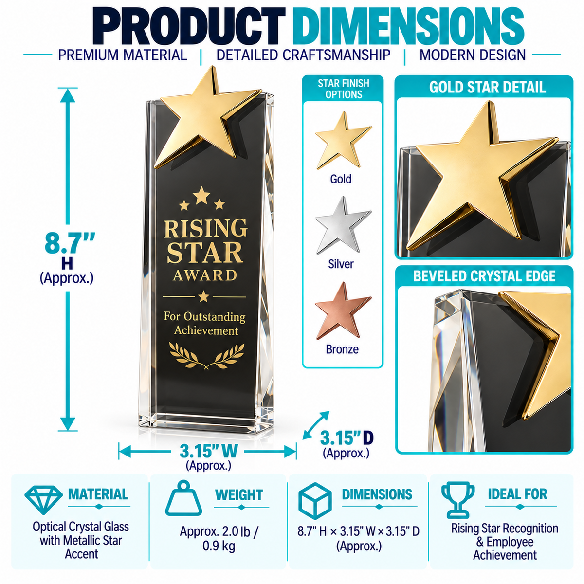Liberty Rising | Veterans Day Crystal Star Military Recognition Award