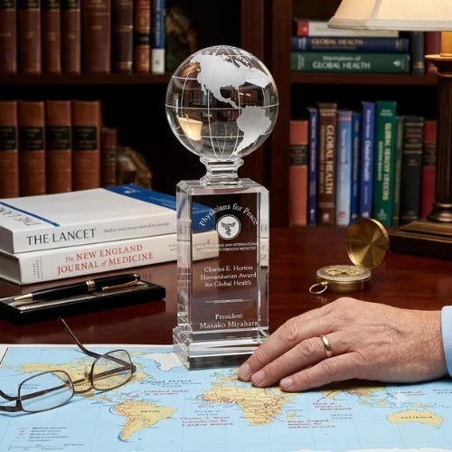 Personalized Cordova Globe Crystal Award Trophy