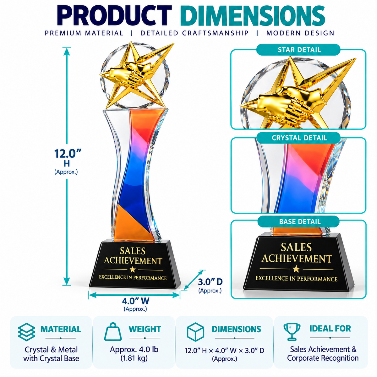 Summit Unity | Custom Crystal Sales Achievement Award