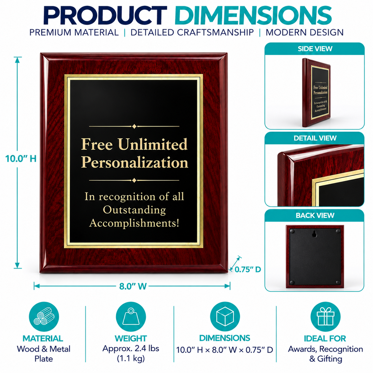 Garnet Board | Personalized Recognition Plaque for Service Milestones