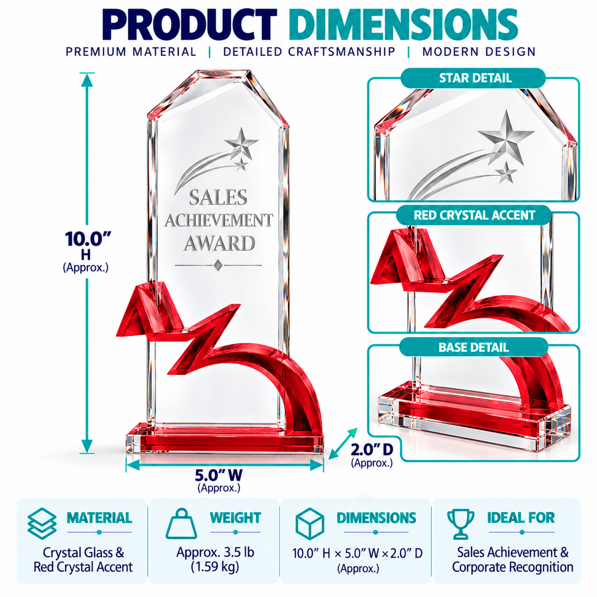 Scarlet Edge | Custom Crystal Sales Achievement Award