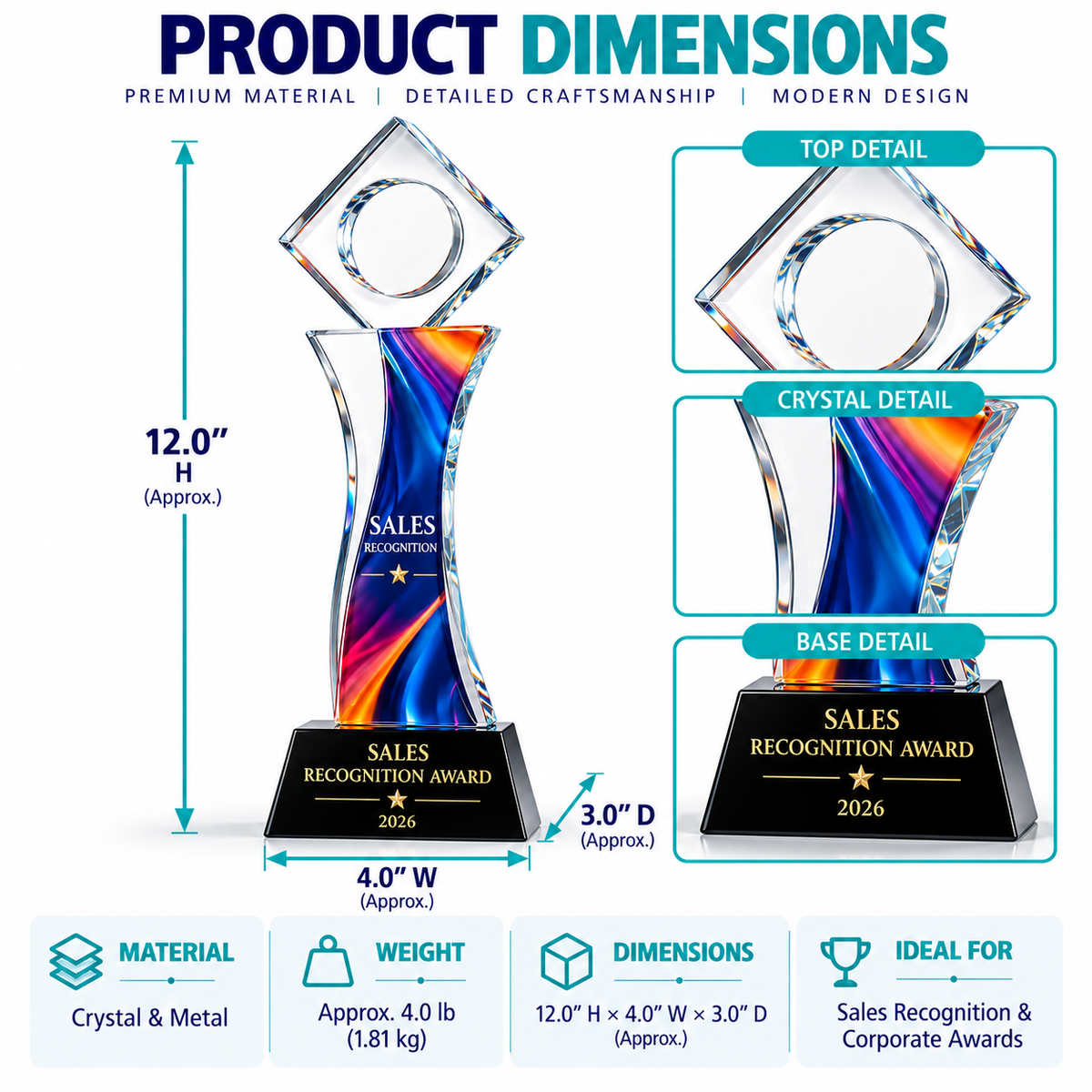 Prism Velocity | Custom Crystal Sales Recognition Award