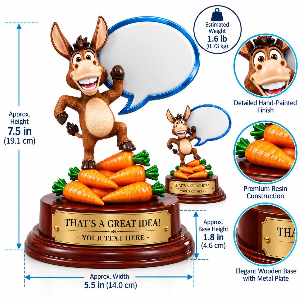 Golden Jackass | Personalized Golden Jackass Trophy for Humorous Recognition