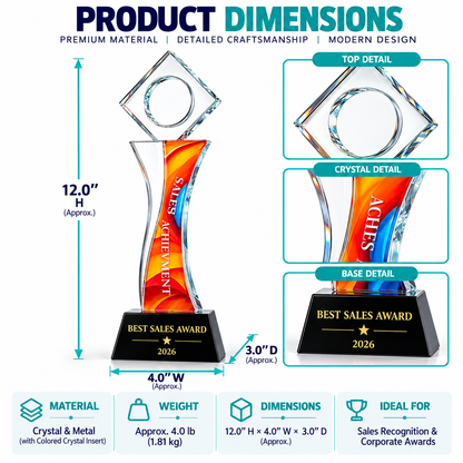 Emberrest | Custom Crystal Sales Achievement Award