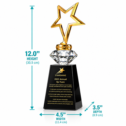 Liberty Starcrest | Veterans Day Gold Star Crystal Recognition Award