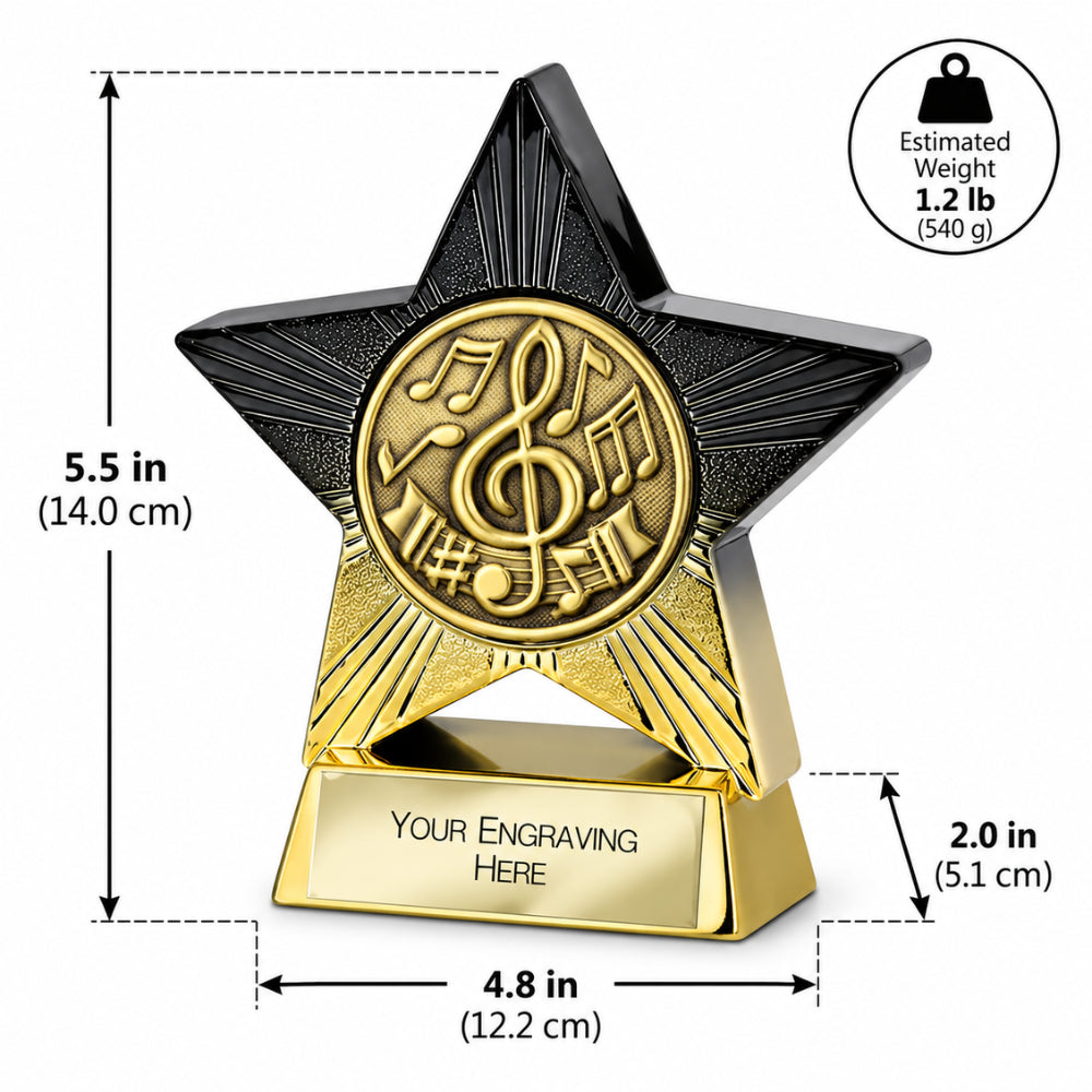 Star plaque | Gold and Black Star Plaque for Employee Recognition