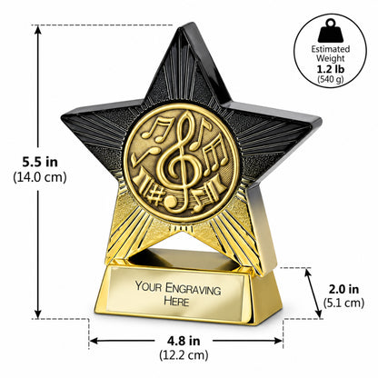 Star plaque | Gold and Black Star Plaque for Employee Recognition