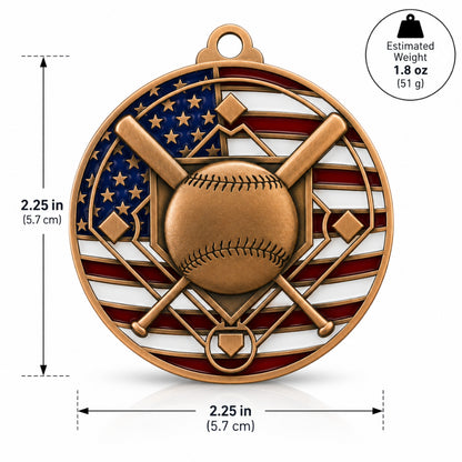 Drapeau des États-Unis | Médaille de baseball personnalisée pour une performance athlétique