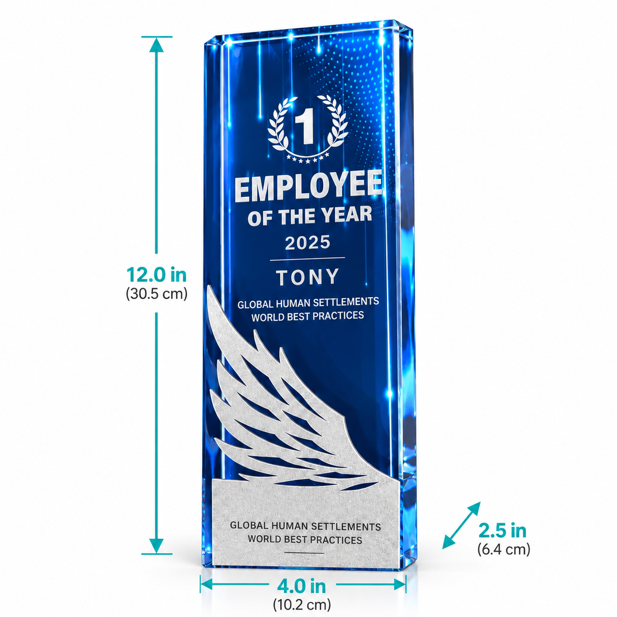 Liberty Horizon | Veterans Day Blue Crystal Military Recognition Award