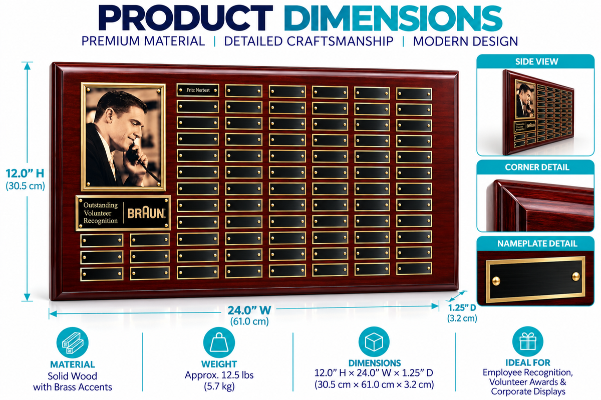 Rosewood Silver | Custom Engraved Plaque for Corporate Recognition