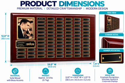 Rosewood Silver | Custom Engraved Plaque for Corporate Recognition