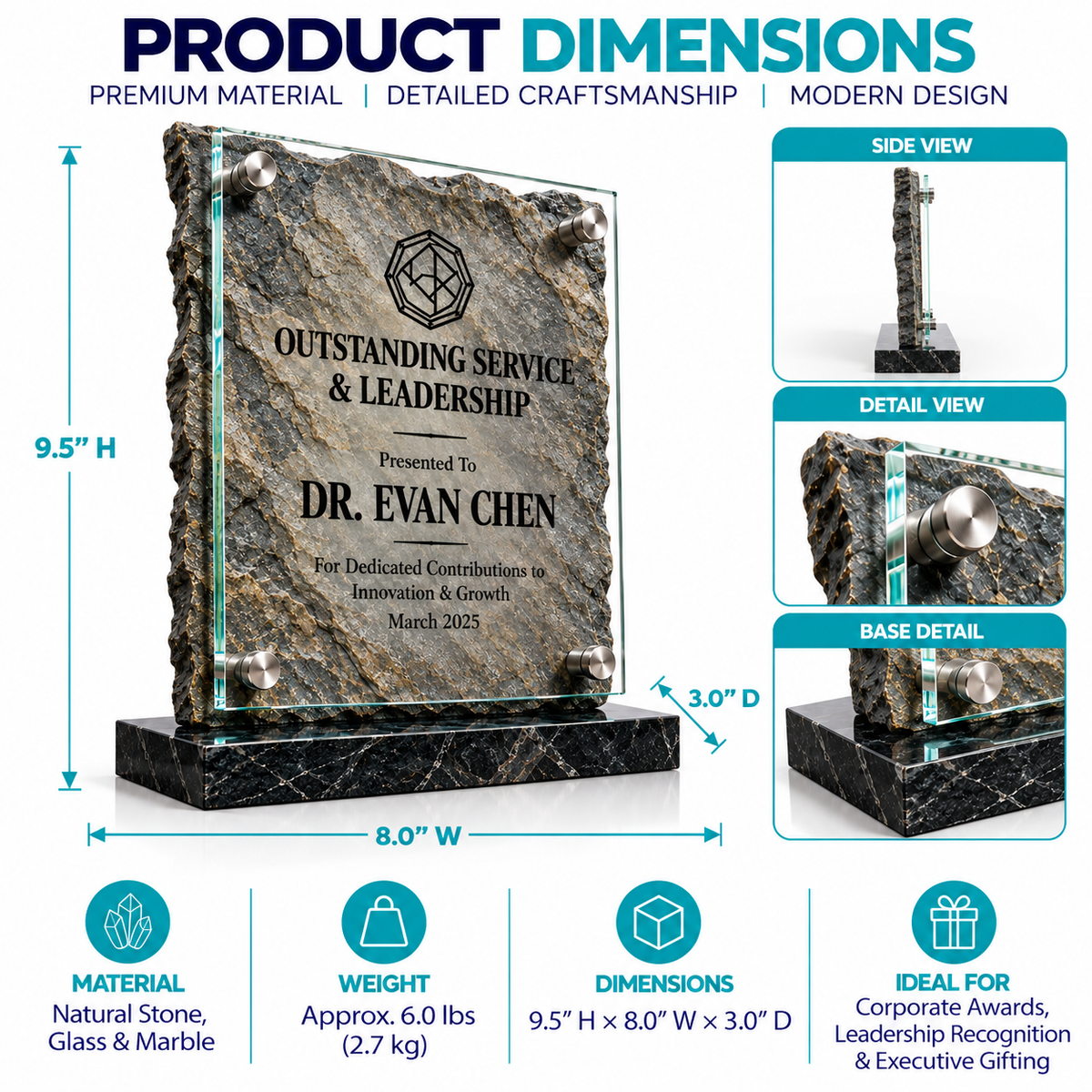 Slate Industrial Elite | Industrial Recognition Glass Plaque