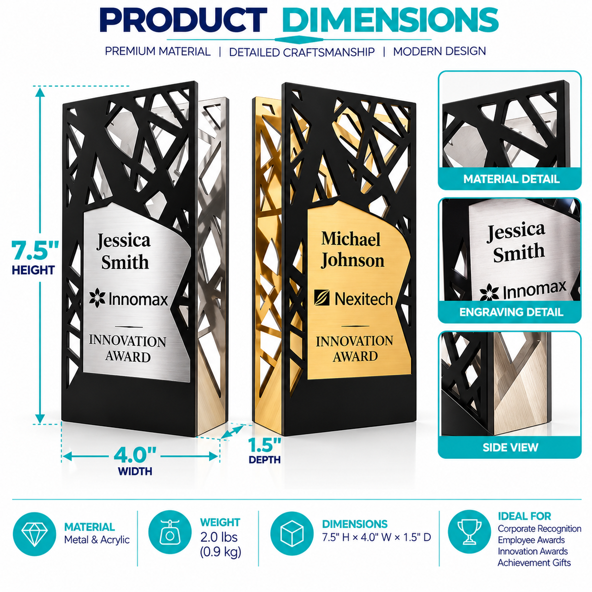 Flame Wood | Custom Acrylic Plaques for Employee Recognition