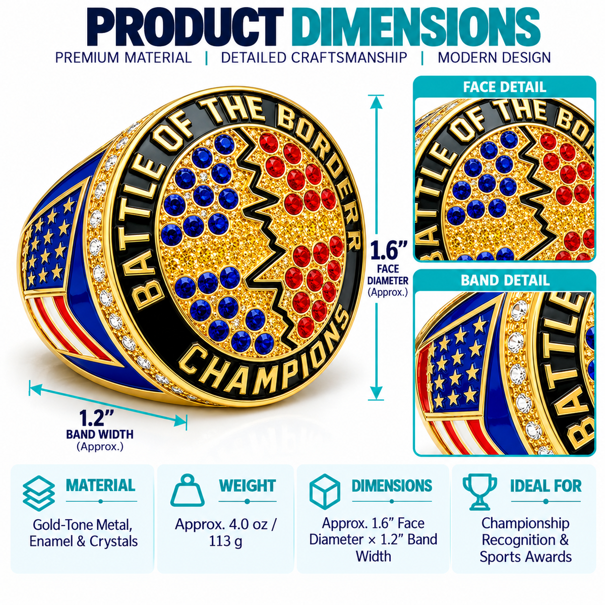 Border Wars Champion | Custom Championship Award Ring