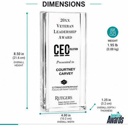 Custom Optical | Personalized Recognition Crystal  Award