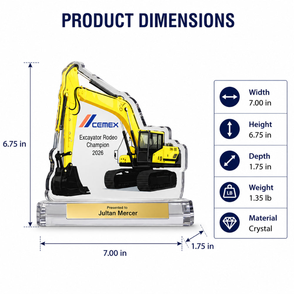 Excavator | Construction Champion Acrylic Award