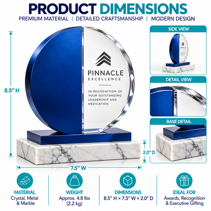 Céleste Azure | Trophées et Plaques en Cristal personnalisés