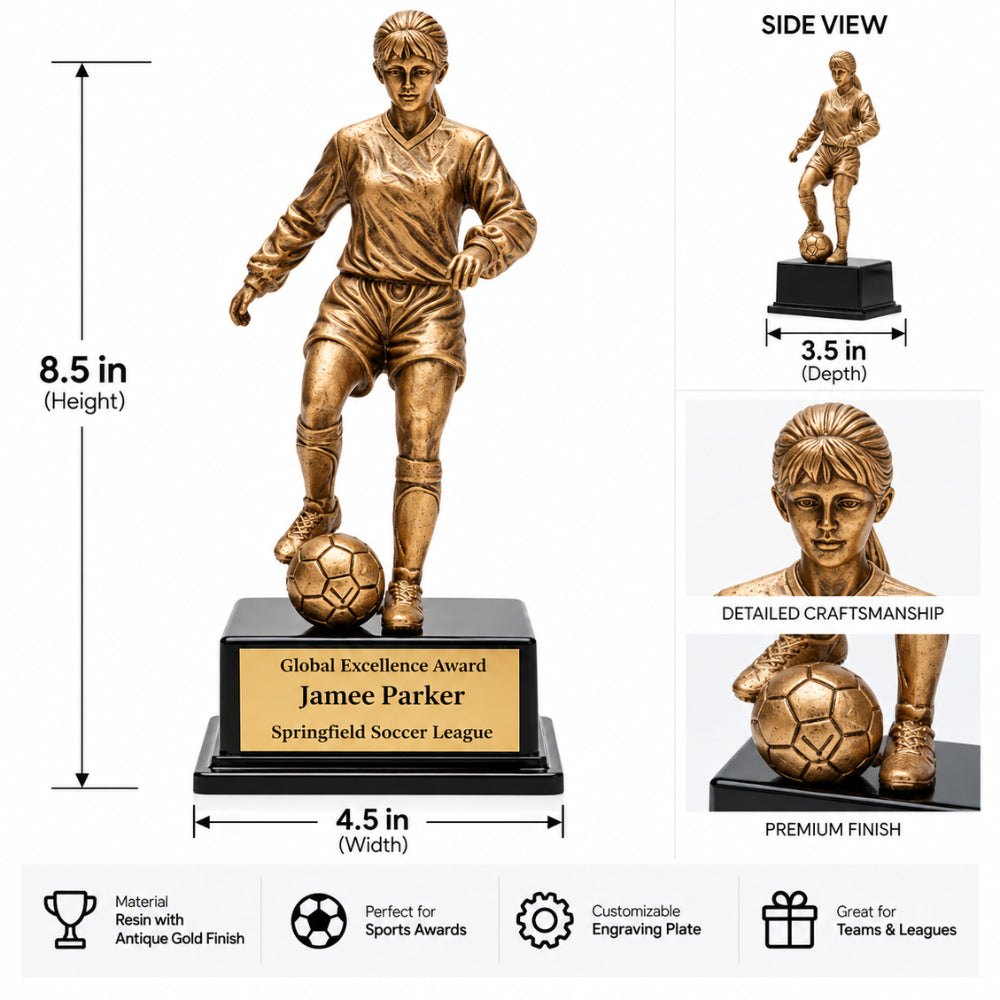 Striker's  Ambition | Personalized Soccer Performance Recognition Trophy