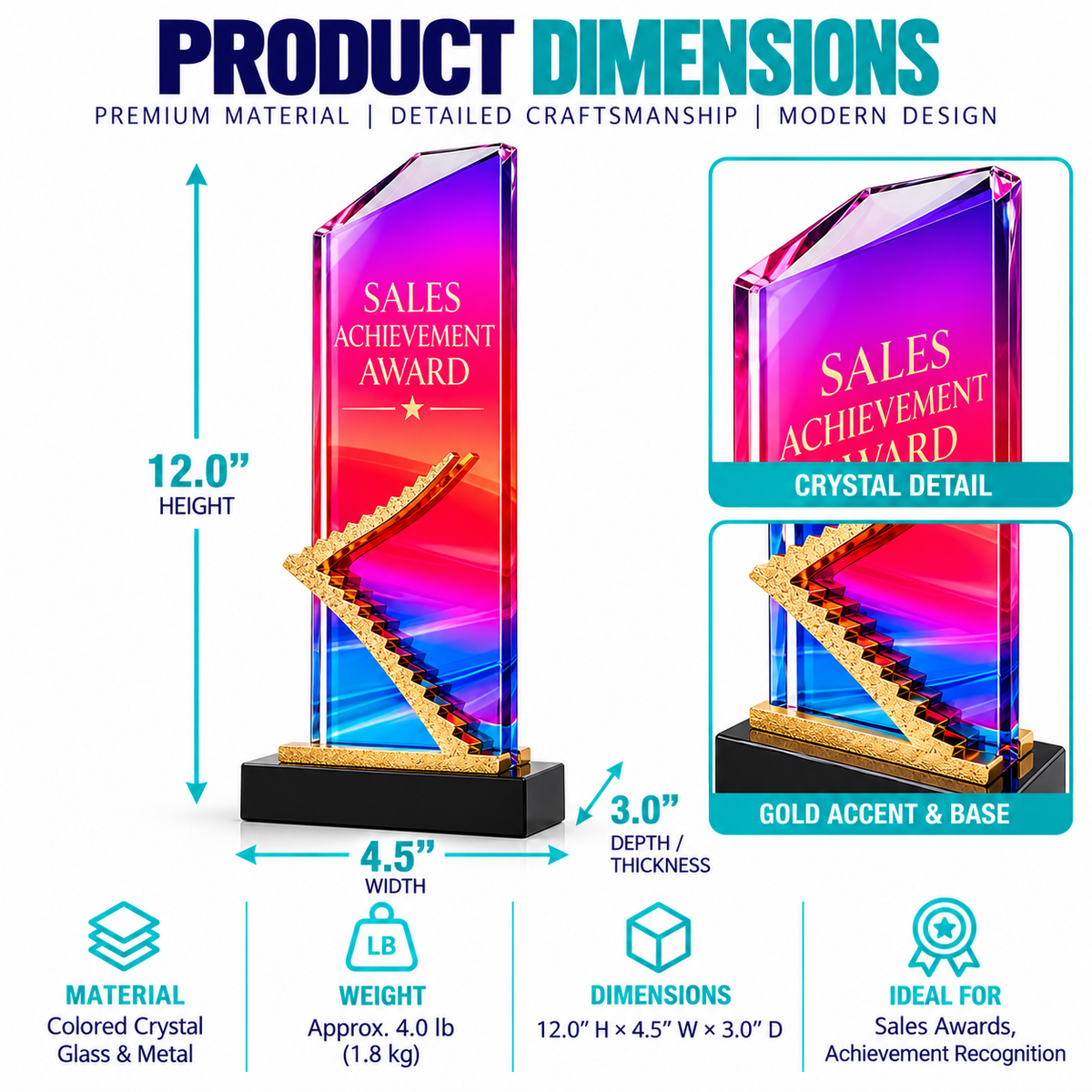 Prism Ascend | Custom Crystal Sales Achievement Award