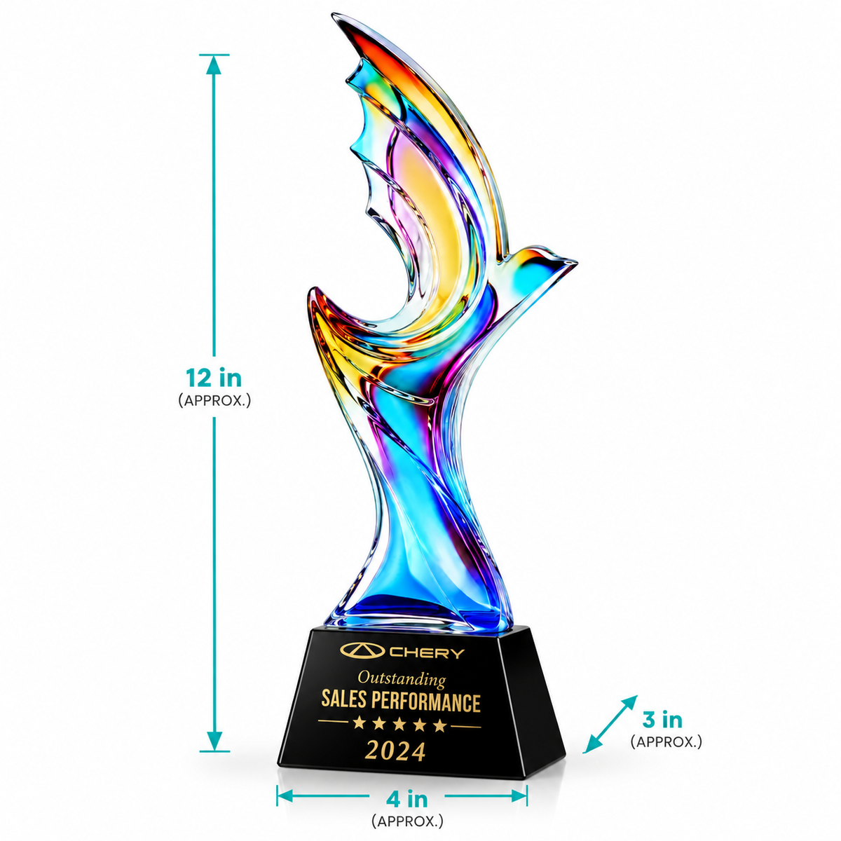 Liberty Flamecrest | Veterans Day Iridescent Military Recognition Award