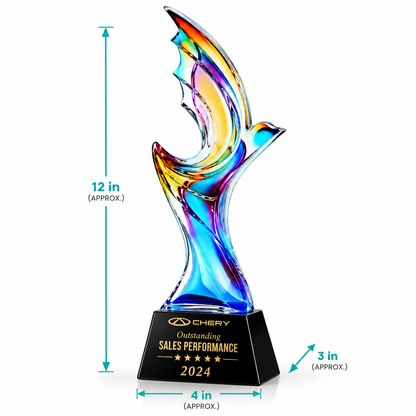 Liberty Flamecrest | Veterans Day Iridescent Military Recognition Award