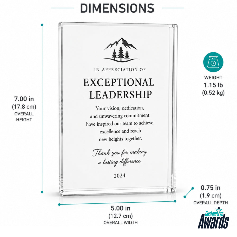 Wedge Crystal | Custom Engraved Recognition Plaque  Award