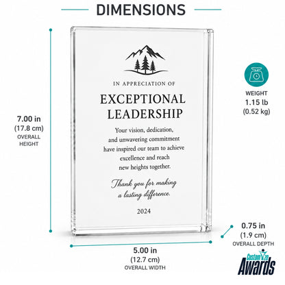 Wedge Crystal | Custom Engraved Recognition Plaque  Award