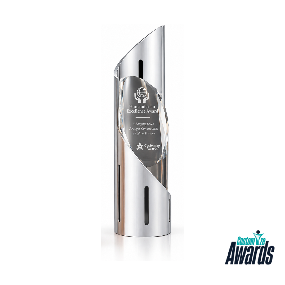 Silver Honor | Custom Humanitarian Excellence Award Trophy