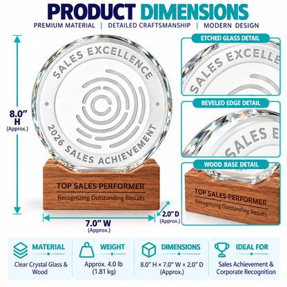Globalcrest Summit | Custom Crystal Global Sales Achievement Award