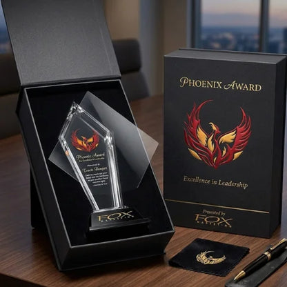 Executive Engraved Signature Peak Crystal Award