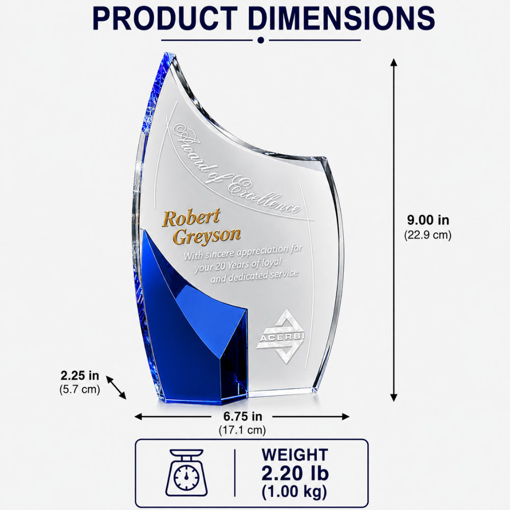 Blue Allure Indigo | Gravierter Anerkennungspreis