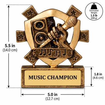 Mini Karaoké | Trophée Bouclier Gravé sur Mesure pour Concours de Chant
