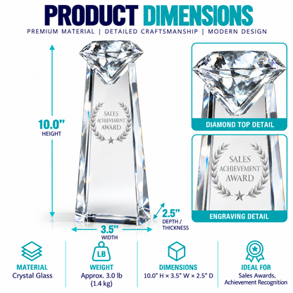Diamond Crest | Custom Crystal Sales Achievement Award