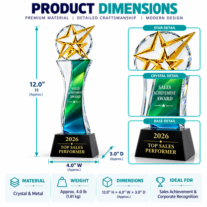 Emerald Summit | Custom Crystal Sales Achievement Award