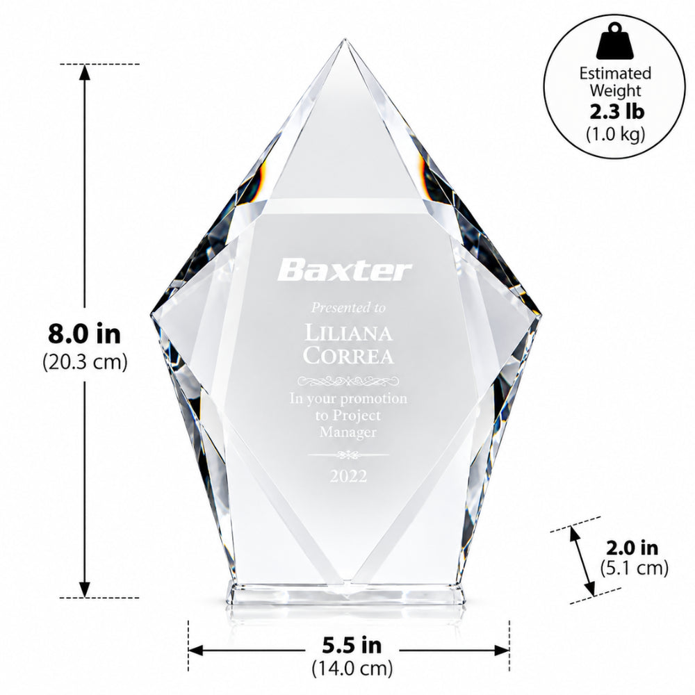 Summit Diamond  | Customized Crystal Award for corporate leadership