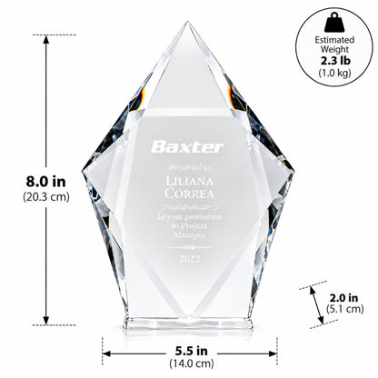 Summit Diamond  | Customized Crystal Award for corporate leadership