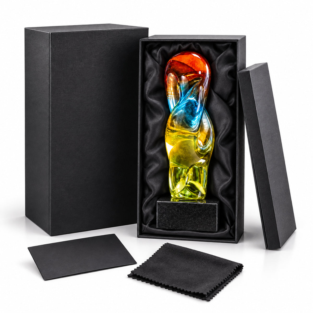 Artistic Ocean | Colorful Artistic Crystal Recognition Trophy