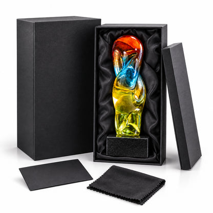 Artistic Ocean | Colorful Artistic Crystal Recognition Trophy