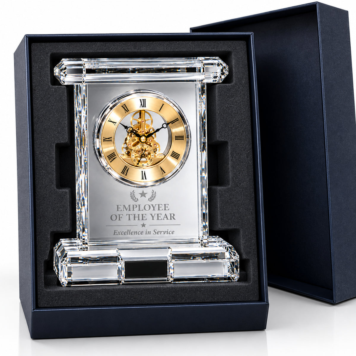 Timeless Legacy | Executive Crystal Clock Recognition Award