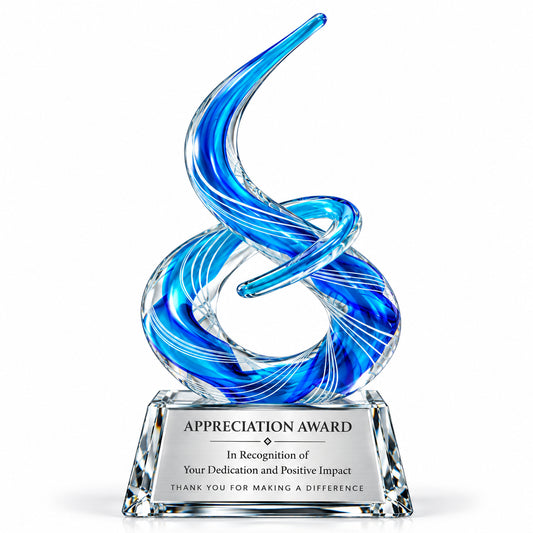 Azure Flow | Custom Art Glass Achievement Award