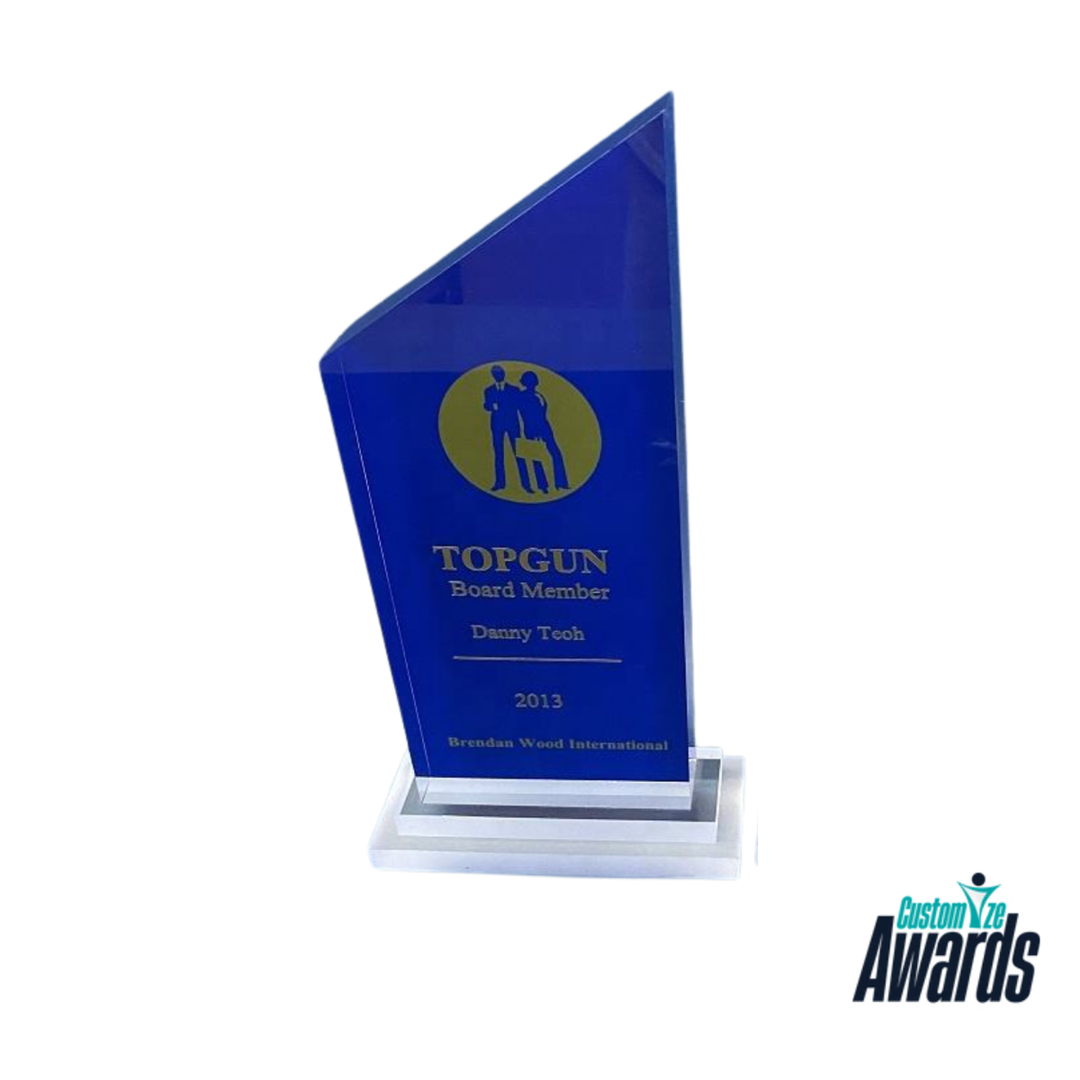 Crest Edge | Custom Blue Crystal Leadership Award