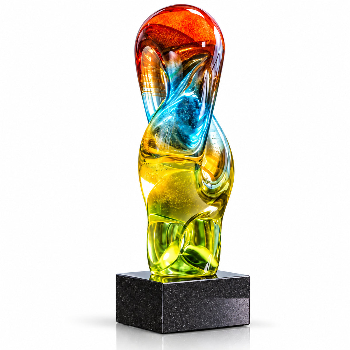 Artistic Ocean | Colorful Artistic Crystal Recognition Trophy